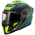 CASCO LS2 INTEGRAL FF816 COSMOS STRIKE BLUE H-V YELLOW VISOR IR. GOLD