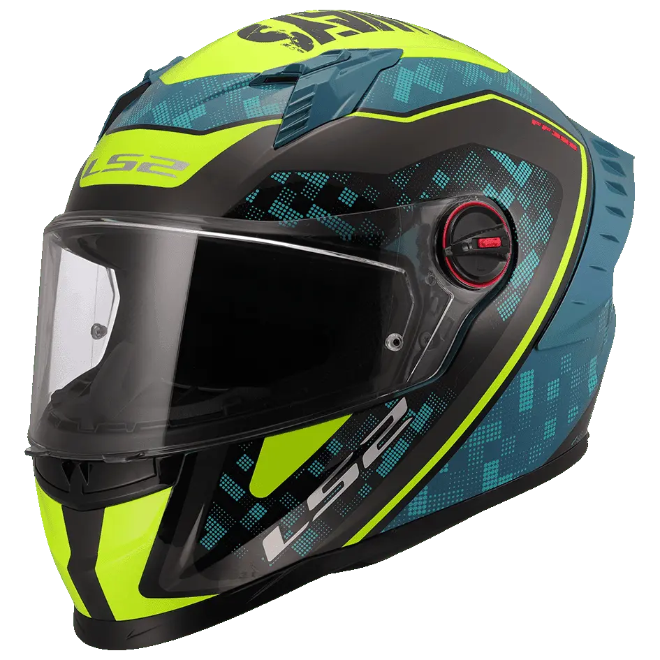 CASCO LS2 INTEGRAL FF816 COSMOS STRIKE BLUE H-V YELLOW VISOR IR. GOLD