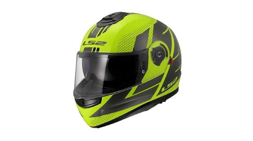 CASCO LS2 ABATIBLE FF908 STROBE II CODE H-V YELLOW GREY