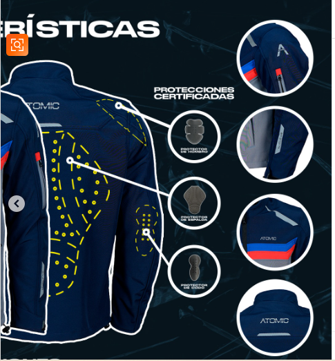 CHAQUETA ATOMIC SPORT SHELL NAVY BLUE / LIGHT GREY