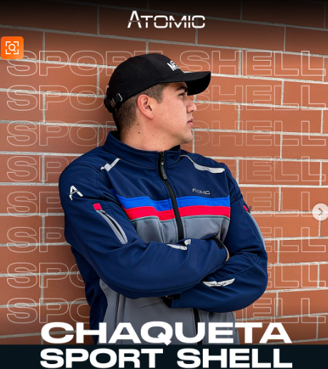 CHAQUETA ATOMIC SPORT SHELL NAVY BLUE / LIGHT GREY
