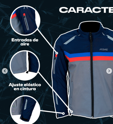 CHAQUETA ATOMIC SPORT SHELL NAVY BLUE / LIGHT GREY