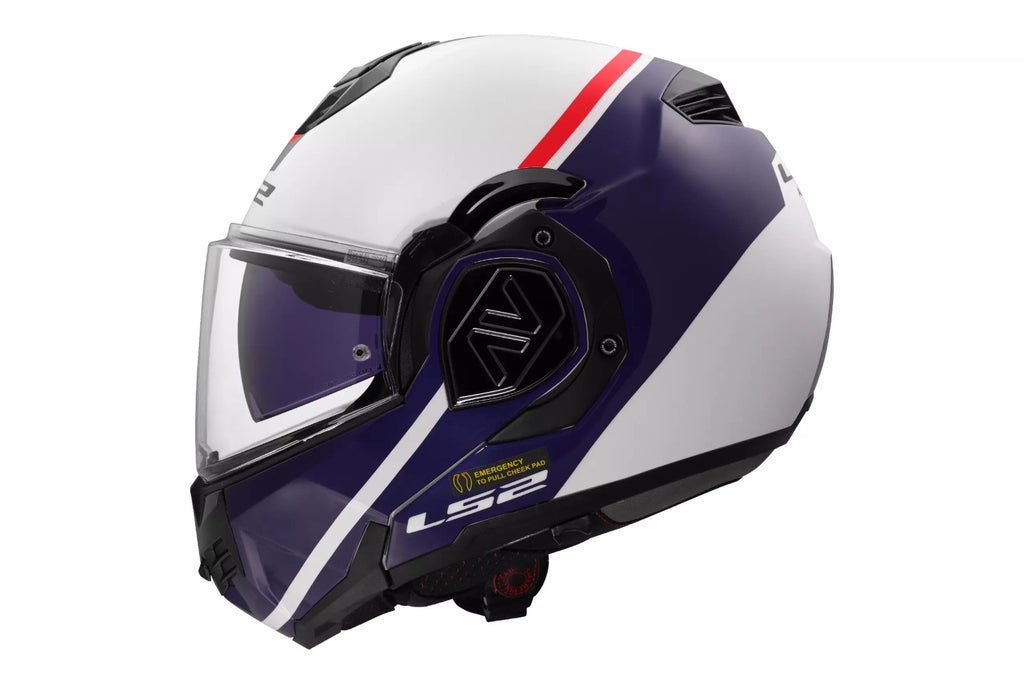 CASCO LS2 ABATIBLE FF906 ADVANT SWIPE WHITE BLUE
