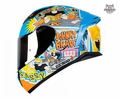 CASCO SHAFT INTEGRAL 582SP EVO JOHNY BRAVO AZ.M FULL.C VISOR IR.DO / XL- L