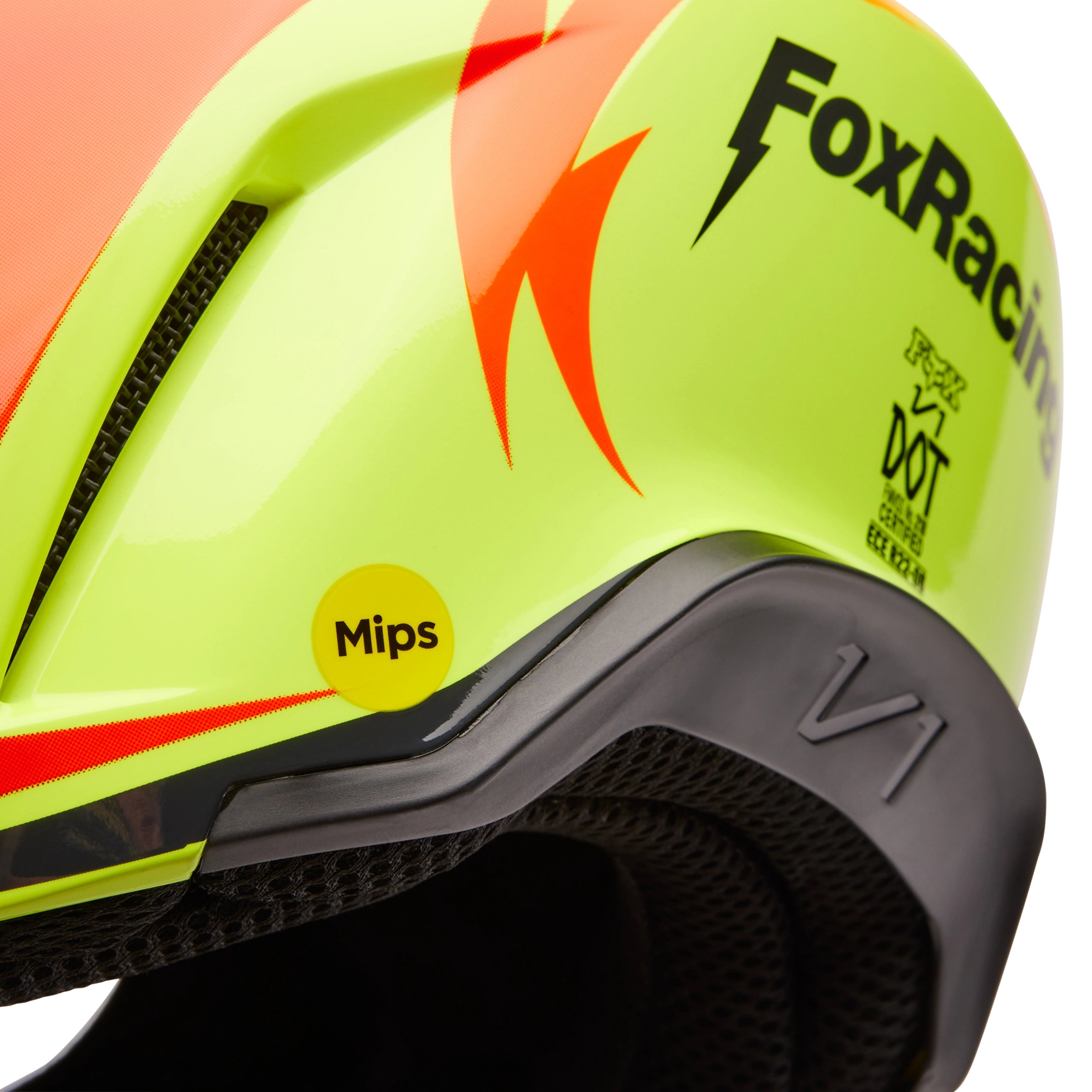 Casco moto Fox V1 Statk Rojo/Amarillo 30440-080