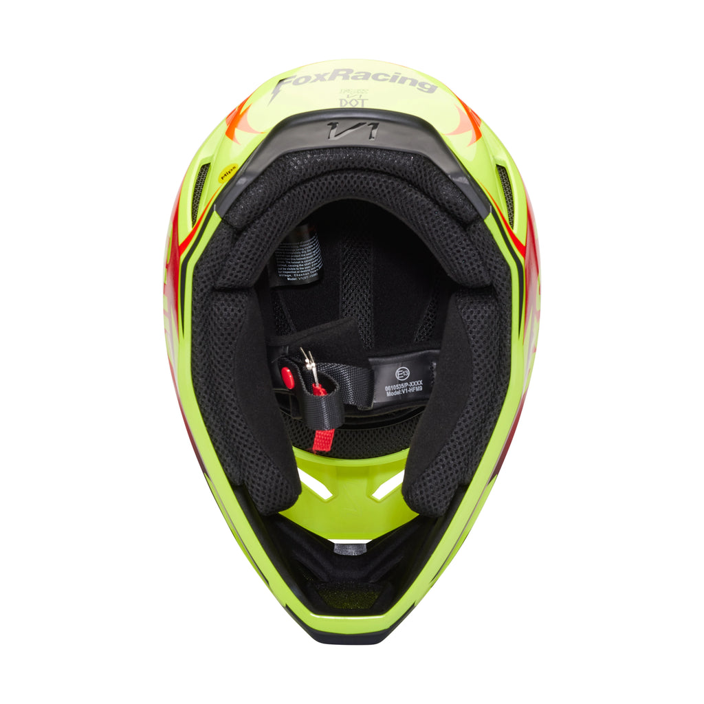 Casco moto Fox V1 Statk Rojo/Amarillo 30440-080
