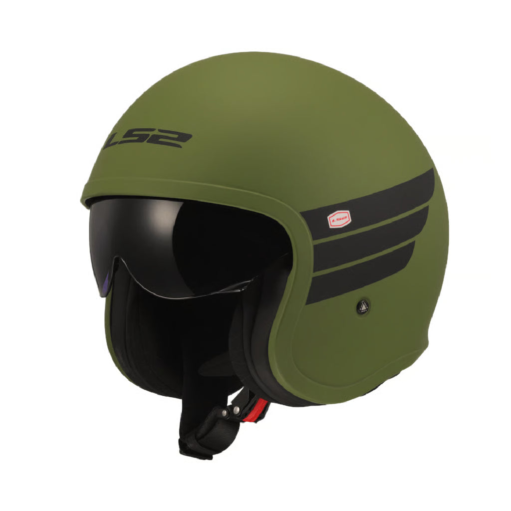 CASCO LS2 ABIERTO OF599 SPITFIRE II RETRO MATT MILYTARY GREEN